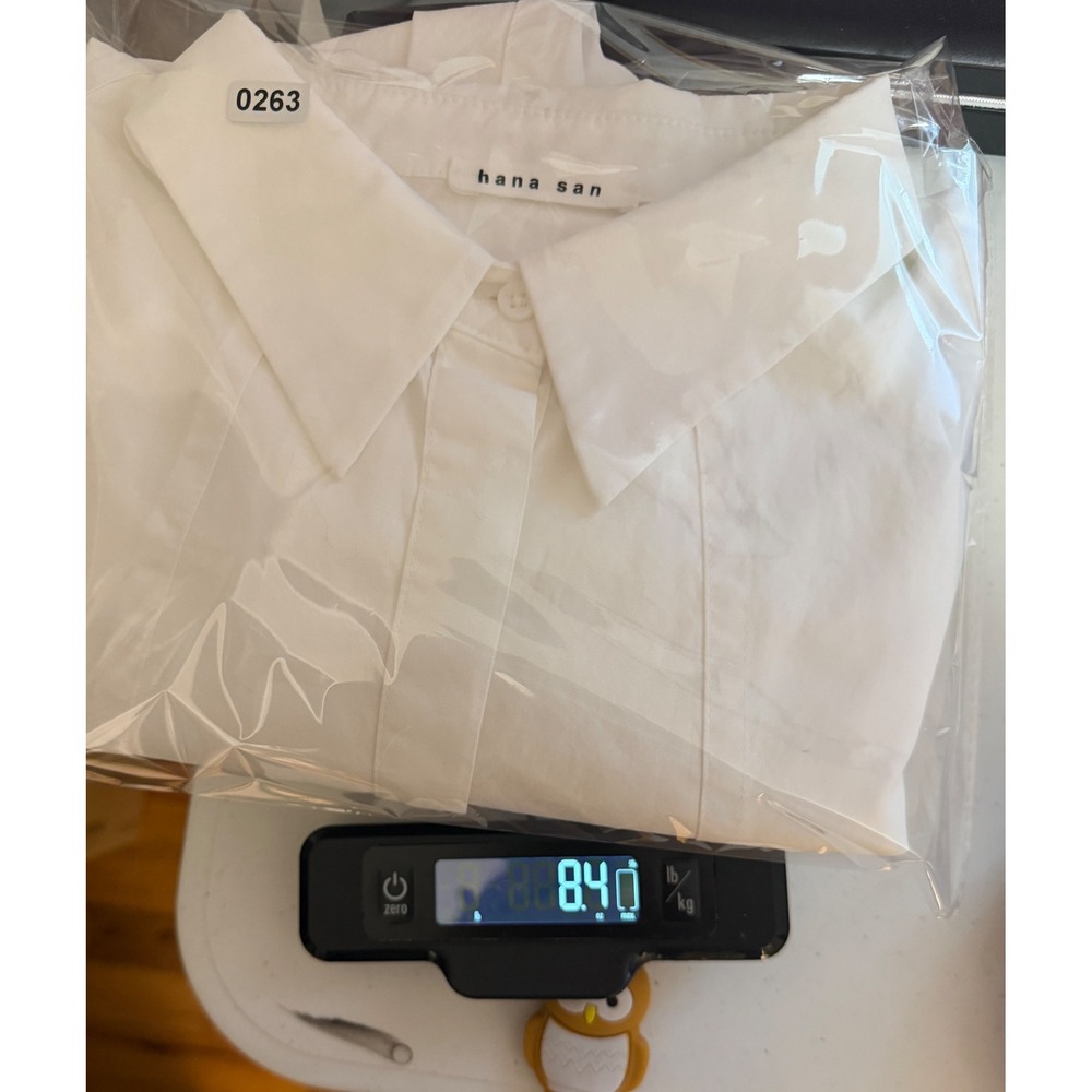 Hana San Women's White Cotton Pintuck Oversized Tunic Shirt - Sz EU 42 (12-14) - Picture 12 of 12